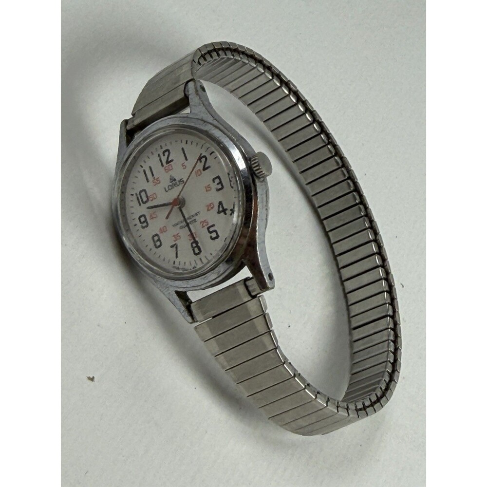 Lorus V236-0190R Quartz Watch 26.5mm Railroad Dial Stretch Band Fresh Battery